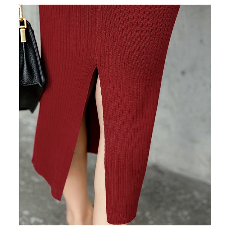 ハイウエスト上品リブニットスカート | maison de LATIR | 詳細画像56 