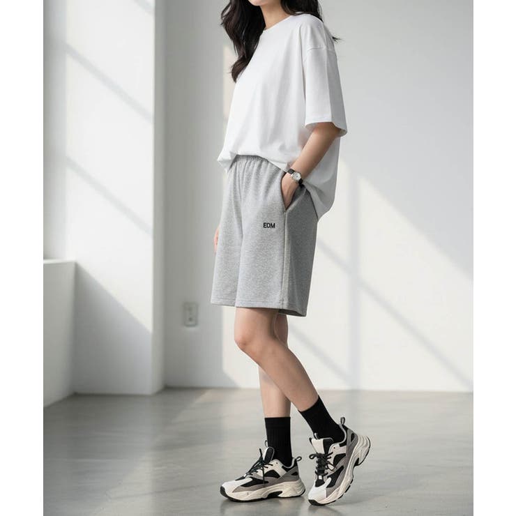 ワンポイントハーフスウェット夏服イージーショートパンツ[品番