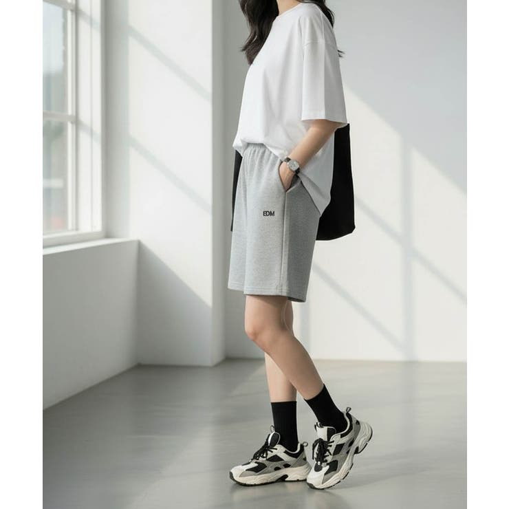 ワンポイントハーフスウェット夏服イージーショートパンツ[品番