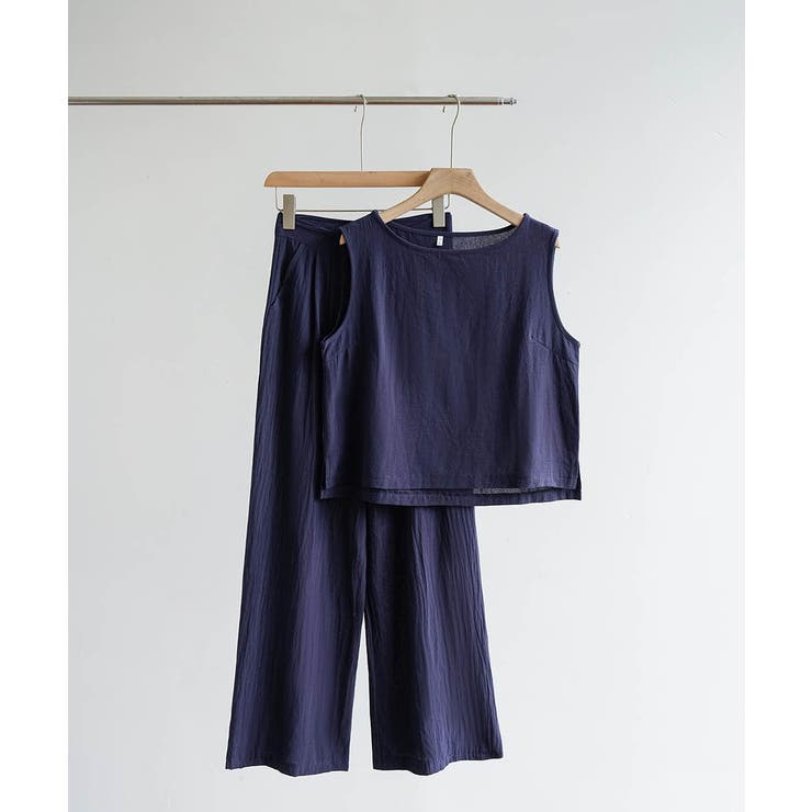 【セットアップ】大人の涼感ワッシャー素材リネンライクワイドパンツ夏服セットアップ | maison de LATIR | 詳細画像32 