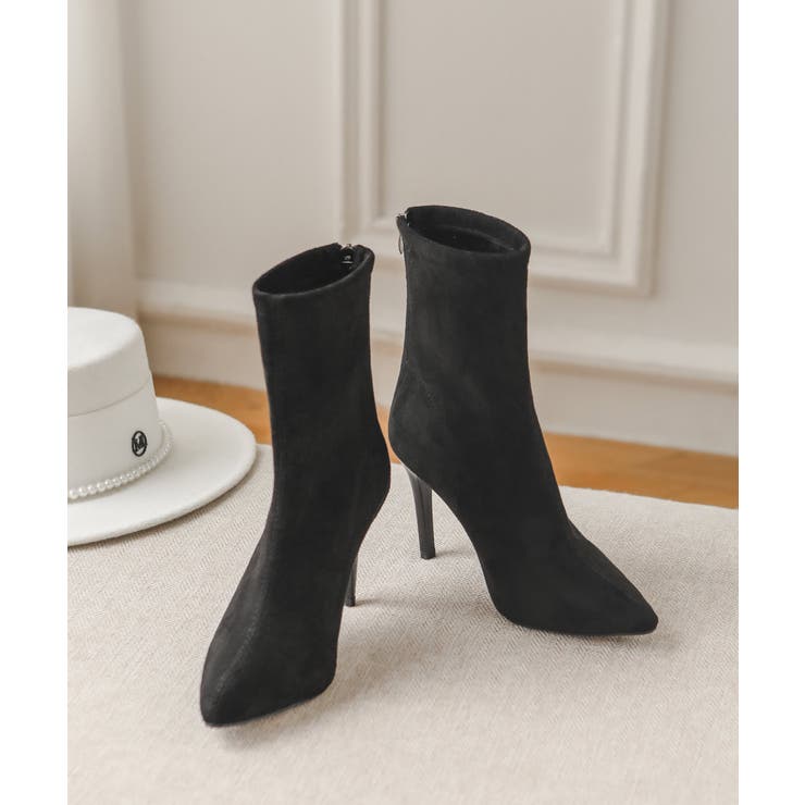 上品シルエット。ピンヒールレッドソール美脚ショートブーツ オフィスカジュアル 大人 | maison de LATIR | 詳細画像12 