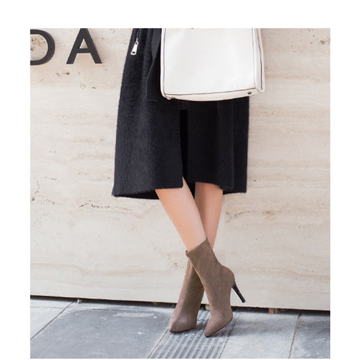 上品シルエット。ピンヒールレッドソール美脚ショートブーツ オフィスカジュアル 大人 | maison de LATIR | 詳細画像20 