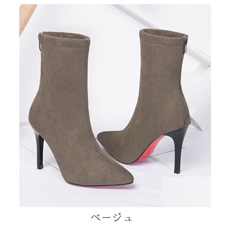 上品シルエット。ピンヒールレッドソール美脚ショートブーツ オフィスカジュアル 大人 | maison de LATIR | 詳細画像35 
