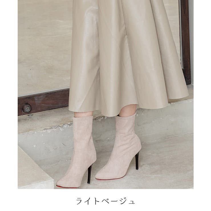 上品シルエット。ピンヒールレッドソール美脚ショートブーツ オフィスカジュアル 大人 | maison de LATIR | 詳細画像37 
