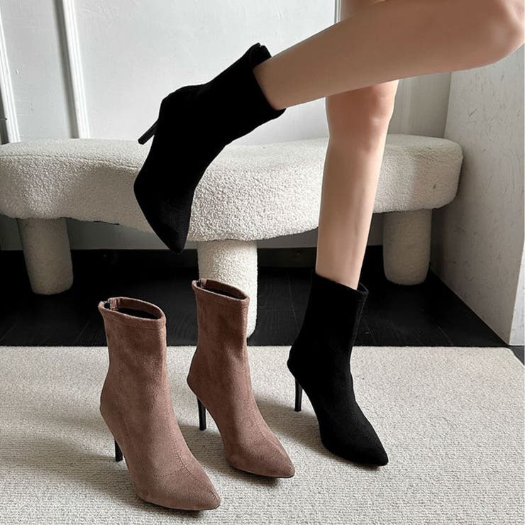 上品シルエット。ピンヒールレッドソール美脚ショートブーツ オフィスカジュアル 大人 | maison de LATIR | 詳細画像9 