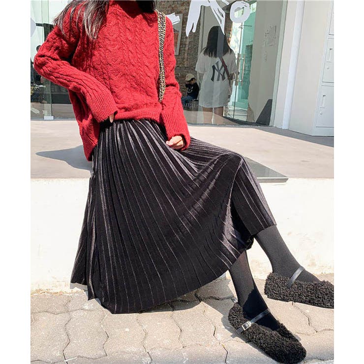 立ち姿が可愛い ベロアスカート Aラインスカート | maison de LATIR | 詳細画像2 