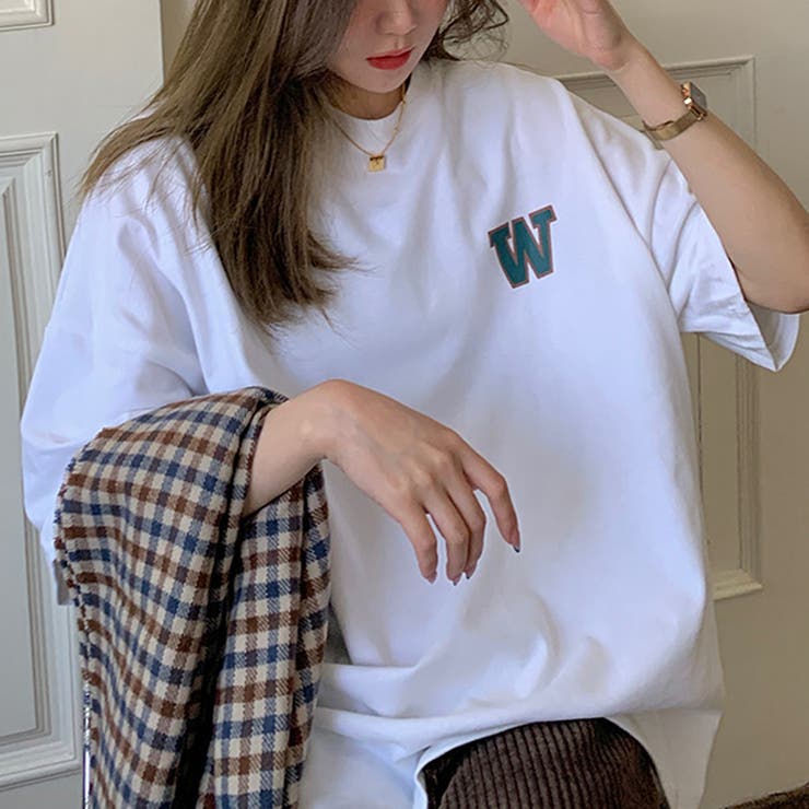 ホワイト | シンプルで合わせやすいルーズプリントTシャツ バックプリント 半袖 | maison de LATIR