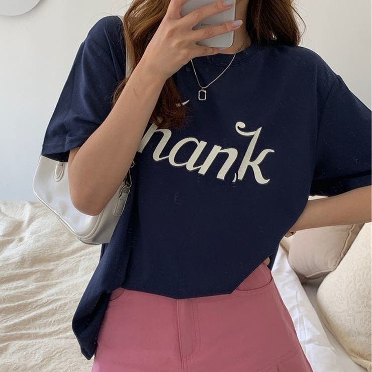 英字ロゴがポイントのTシャツ フロントロゴ 英語[品番：MSDL0002369 