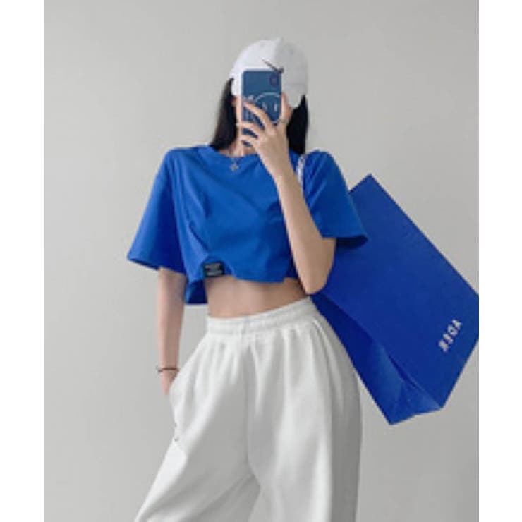 大人カジュアル今夏トレンドの半袖クロップドTシャツ。イチオシ夏服ショート丈T。 | maison de LATIR | 詳細画像2 