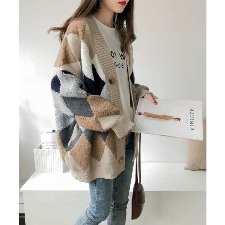 カーディガン アーガイル ダイヤ | maison de LATIR | 詳細画像1 