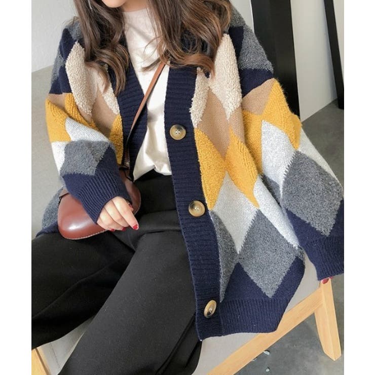 カーディガン アーガイル ダイヤ | maison de LATIR | 詳細画像10 