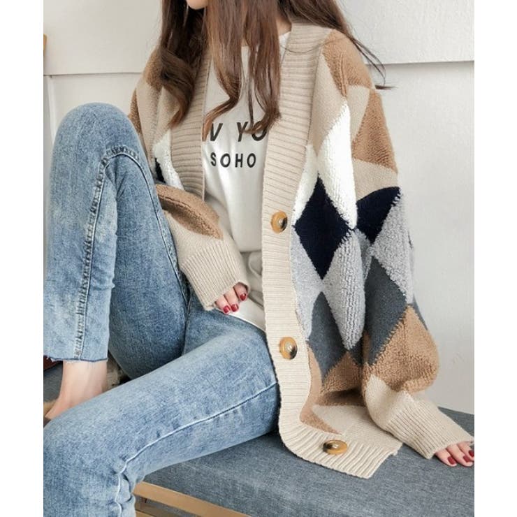 カーディガン アーガイル ダイヤ | maison de LATIR | 詳細画像2 