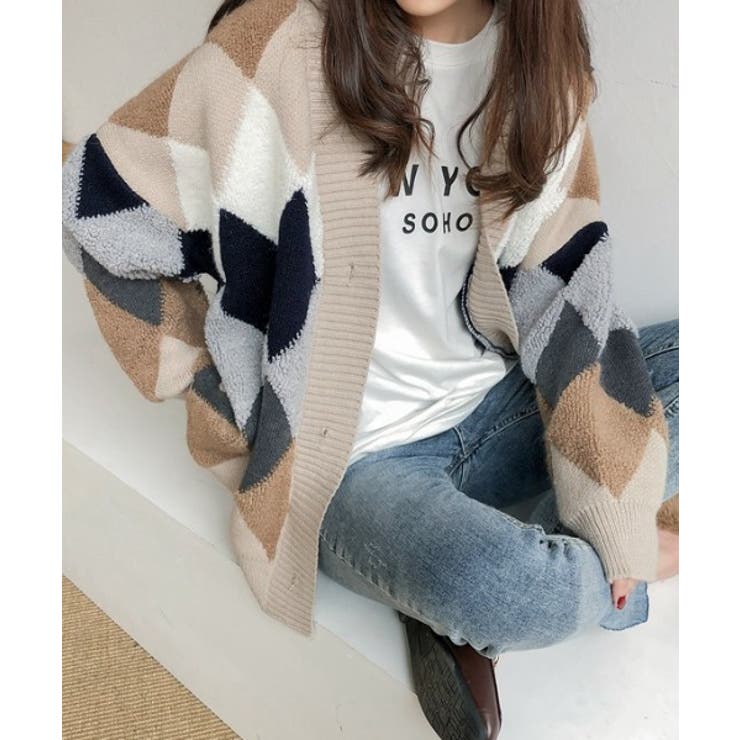 カーディガン アーガイル ダイヤ | maison de LATIR | 詳細画像3 