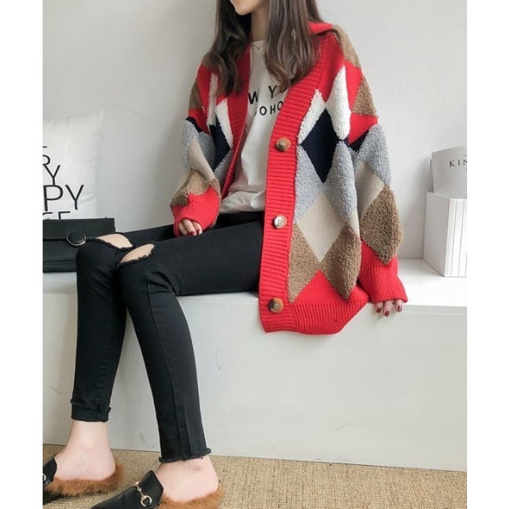 カーディガン アーガイル ダイヤ | maison de LATIR | 詳細画像5 