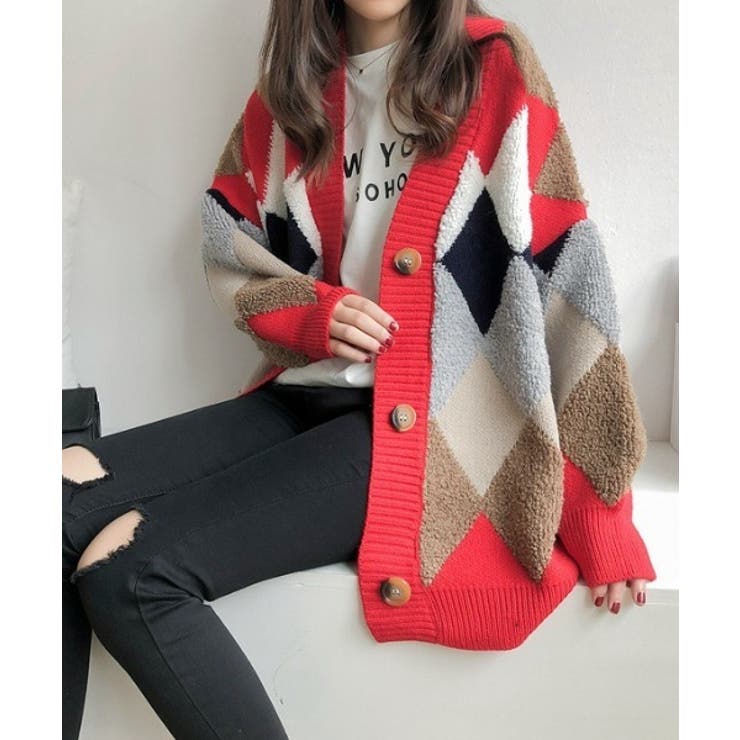 カーディガン アーガイル ダイヤ | maison de LATIR | 詳細画像6 