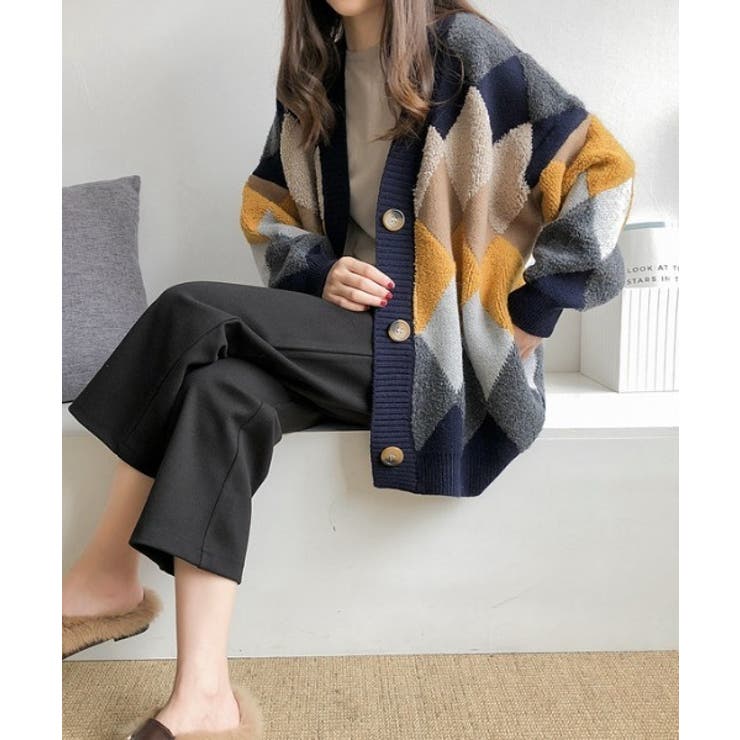 カーディガン アーガイル ダイヤ | maison de LATIR | 詳細画像8 