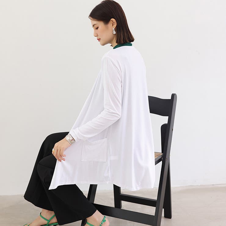 オフホワイト | さっと羽織れる手軽さが良い♪オープンフロントカーディガン 韓国ファッション 冬 | maison de LATIR