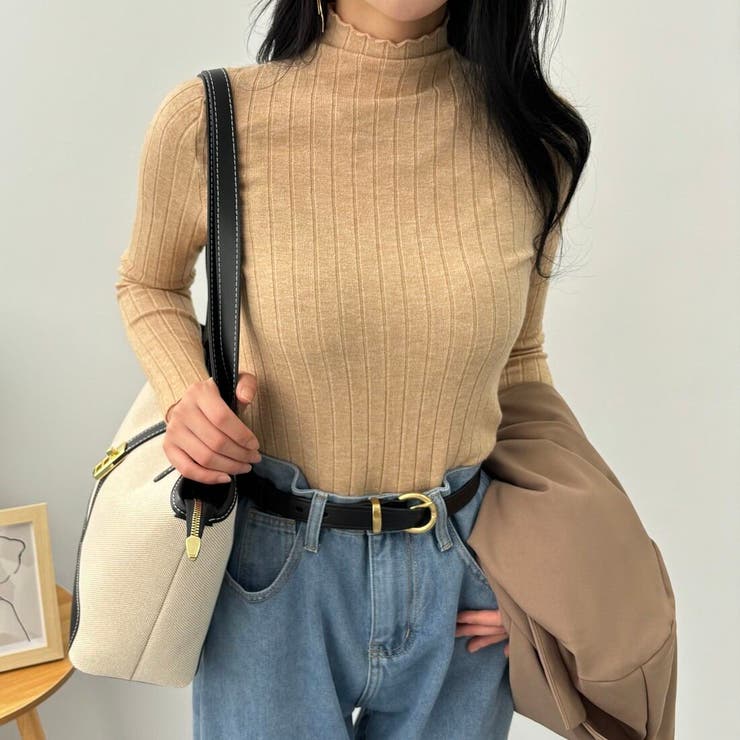 10カラー。大人かわいいハイネックリブニット。コーディネートのアクセントにも、１… | maison de LATIR | 詳細画像15 