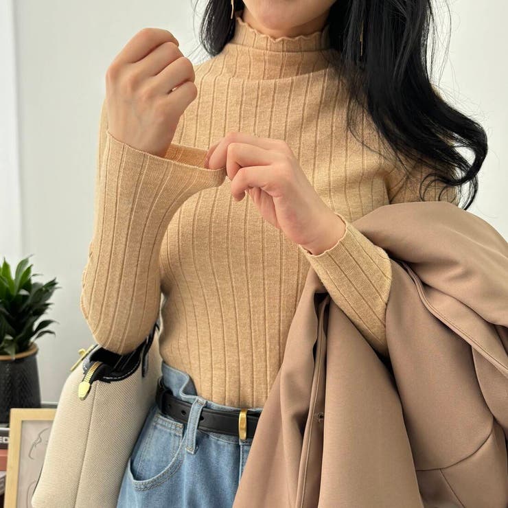 10カラー。大人かわいいハイネックリブニット。コーディネートのアクセントにも、１… | maison de LATIR | 詳細画像17 