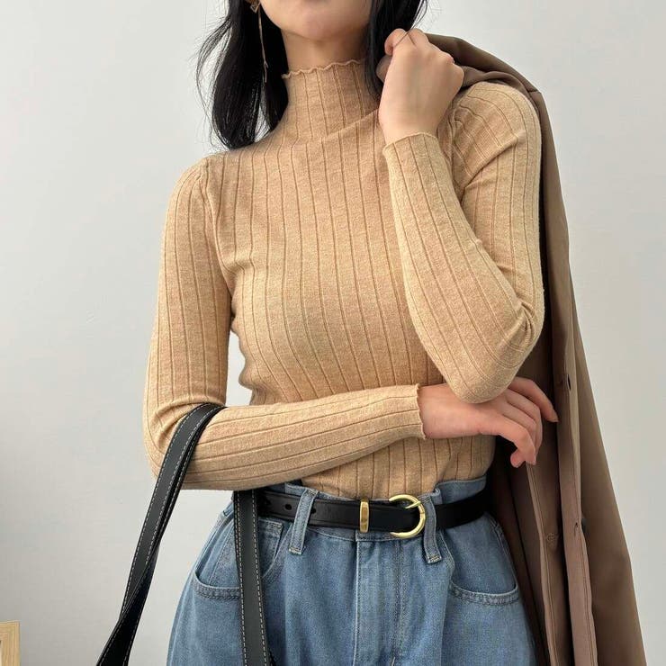 10カラー。大人かわいいハイネックリブニット。コーディネートのアクセントにも、１… | maison de LATIR | 詳細画像19 
