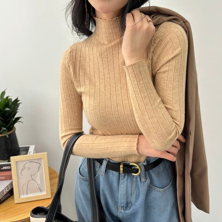 10カラー。大人かわいいハイネックリブニット。コーディネートのアクセントにも、１… | maison de LATIR | 詳細画像20 