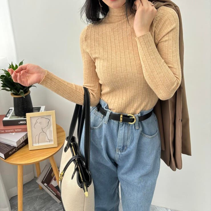 10カラー。大人かわいいハイネックリブニット。コーディネートのアクセントにも、１… | maison de LATIR | 詳細画像21 