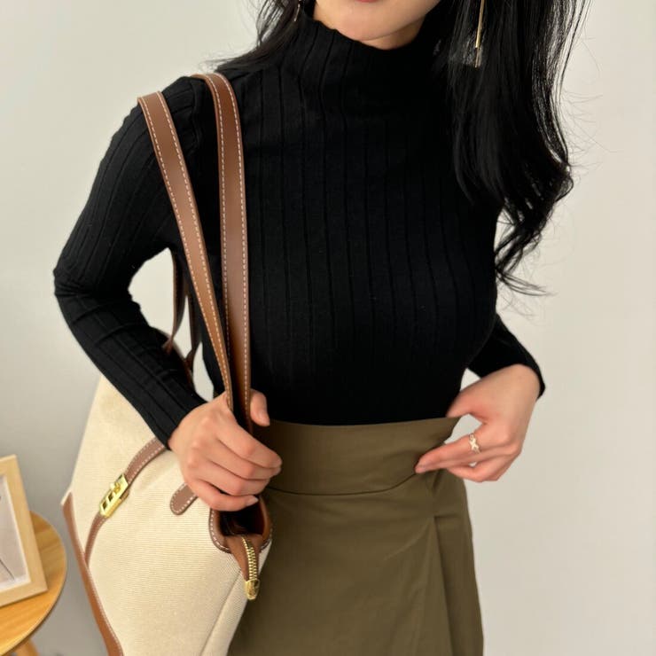 10カラー。大人かわいいハイネックリブニット。コーディネートのアクセントにも、１… | maison de LATIR | 詳細画像30 