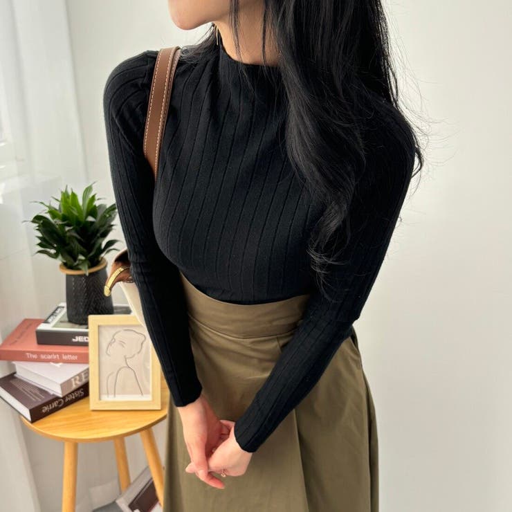 10カラー。大人かわいいハイネックリブニット。コーディネートのアクセントにも、１… | maison de LATIR | 詳細画像31 