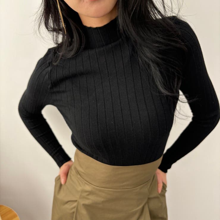 10カラー。大人かわいいハイネックリブニット。コーディネートのアクセントにも、１… | maison de LATIR | 詳細画像33 