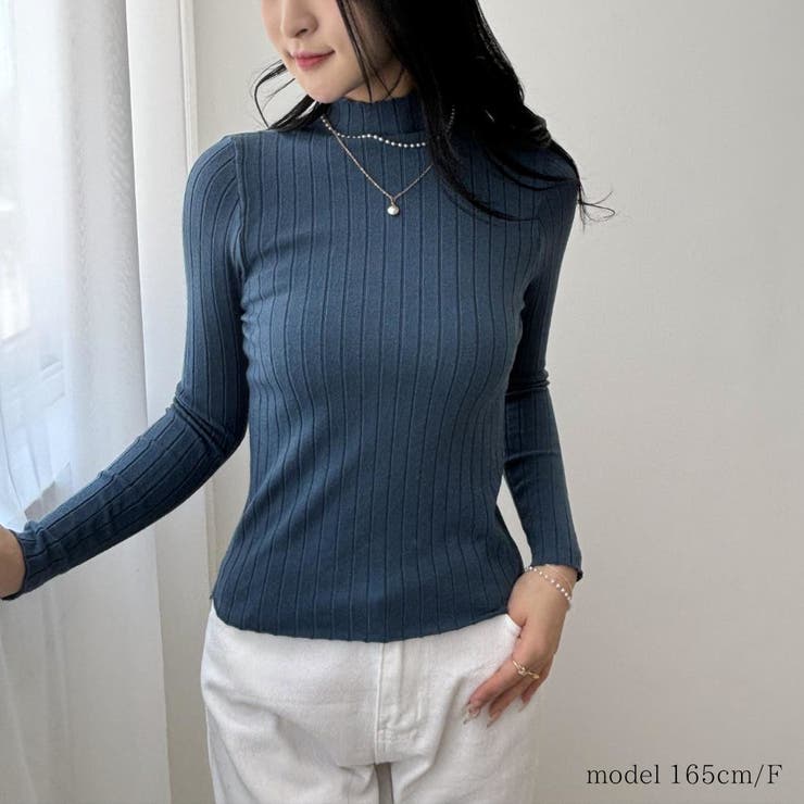 10カラー。大人かわいいハイネックリブニット。コーディネートのアクセントにも、１… | maison de LATIR | 詳細画像57 