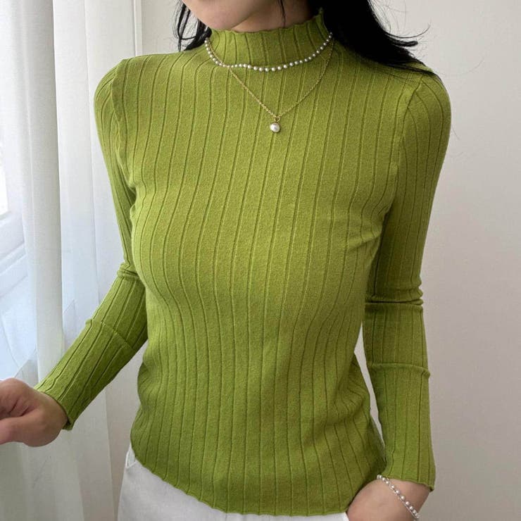 10カラー。大人かわいいハイネックリブニット。コーディネートのアクセントにも、１… | maison de LATIR | 詳細画像65 