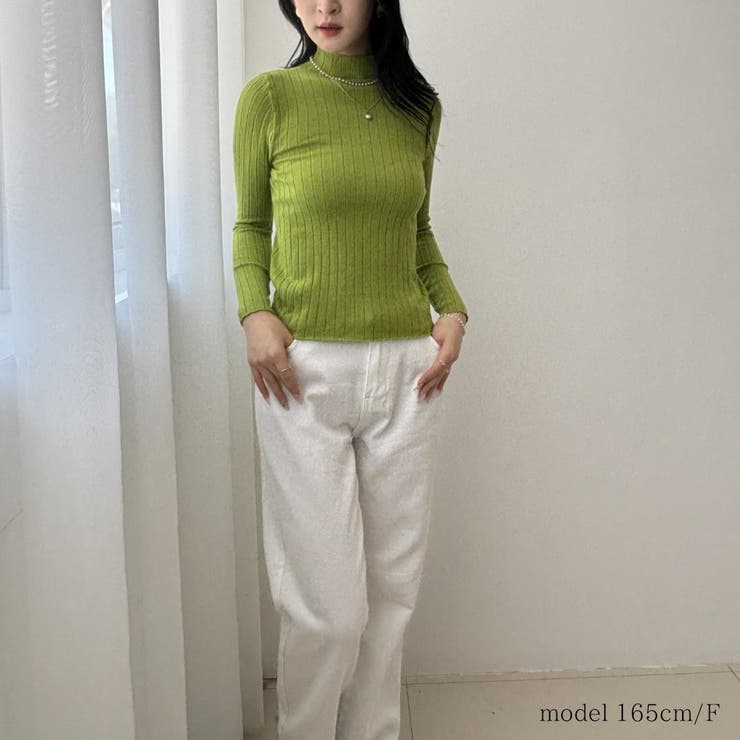 10カラー。大人かわいいハイネックリブニット。コーディネートのアクセントにも、１… | maison de LATIR | 詳細画像66 