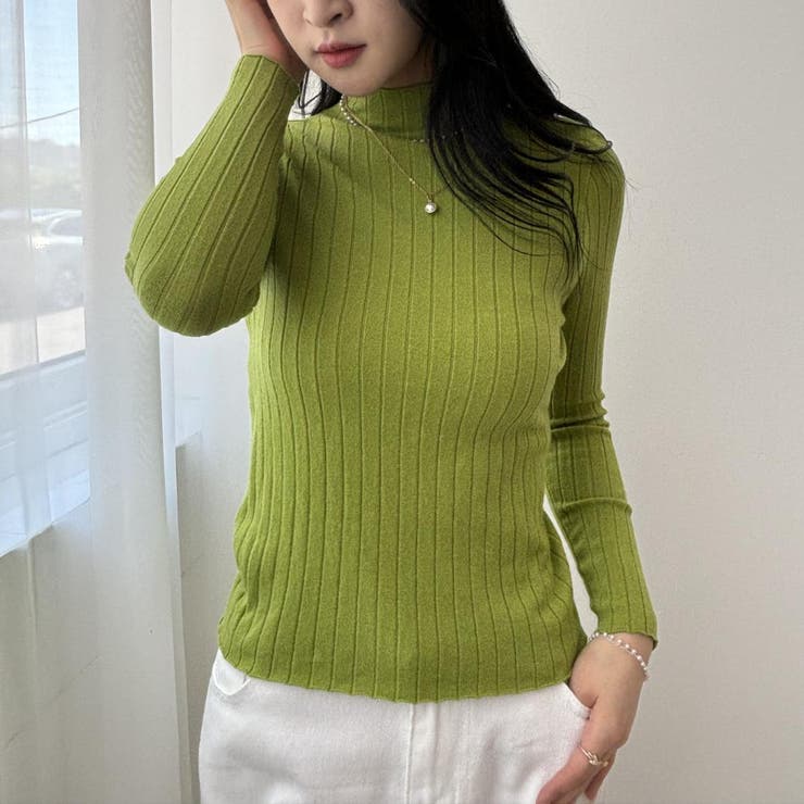 10カラー。大人かわいいハイネックリブニット。コーディネートのアクセントにも、１… | maison de LATIR | 詳細画像67 