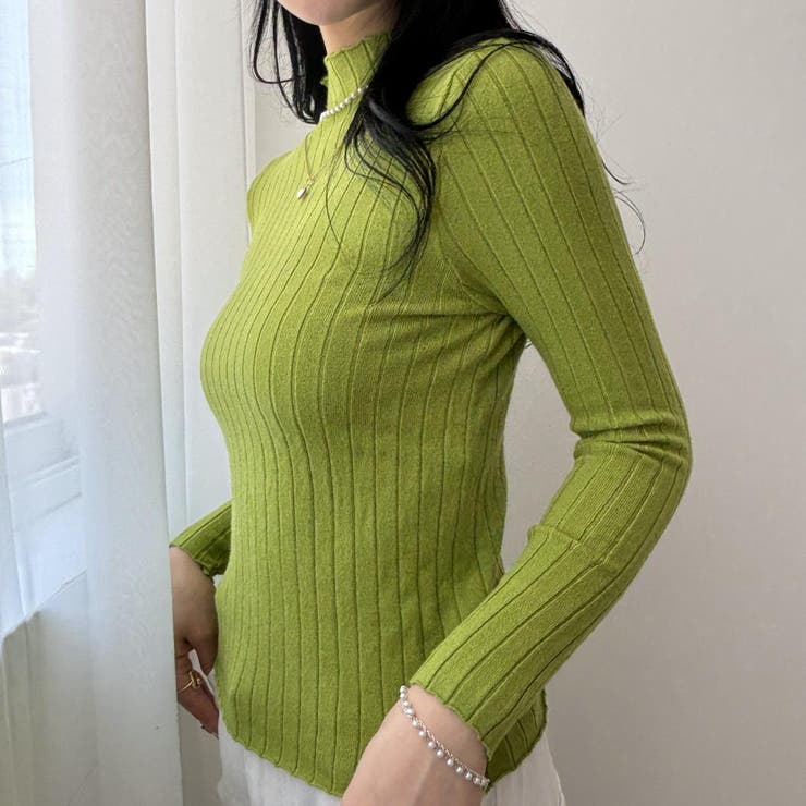 10カラー。大人かわいいハイネックリブニット。コーディネートのアクセントにも、１… | maison de LATIR | 詳細画像68 