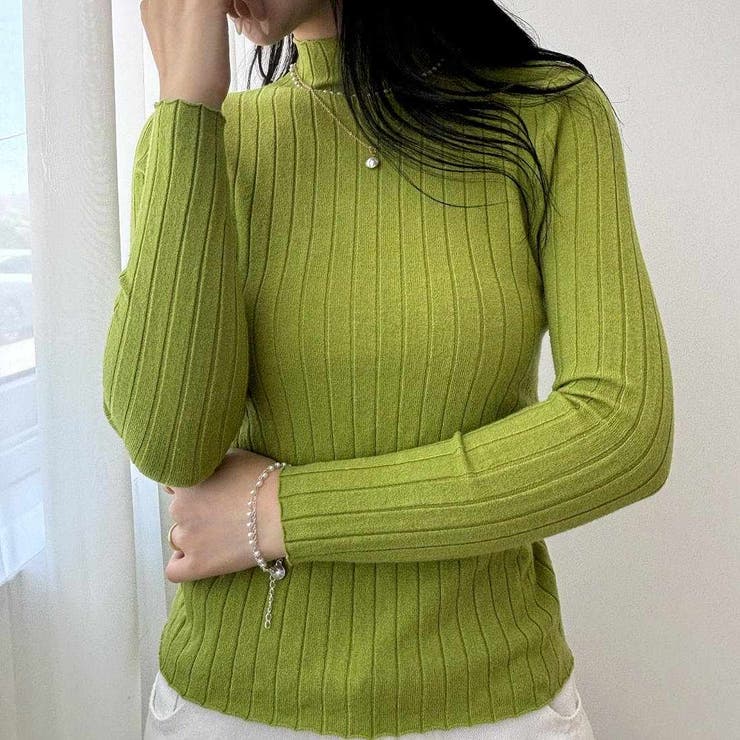 10カラー。大人かわいいハイネックリブニット。コーディネートのアクセントにも、１… | maison de LATIR | 詳細画像69 