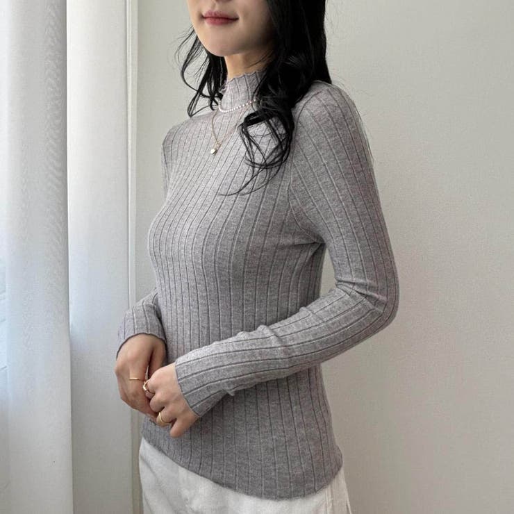 10カラー。大人かわいいハイネックリブニット。コーディネートのアクセントにも、１… | maison de LATIR | 詳細画像38 