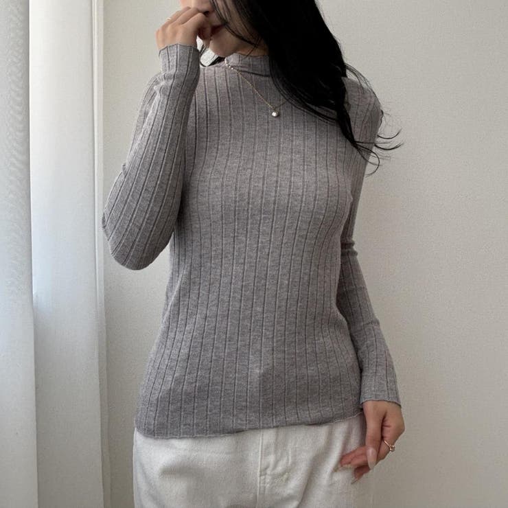 10カラー。大人かわいいハイネックリブニット。コーディネートのアクセントにも、１… | maison de LATIR | 詳細画像40 