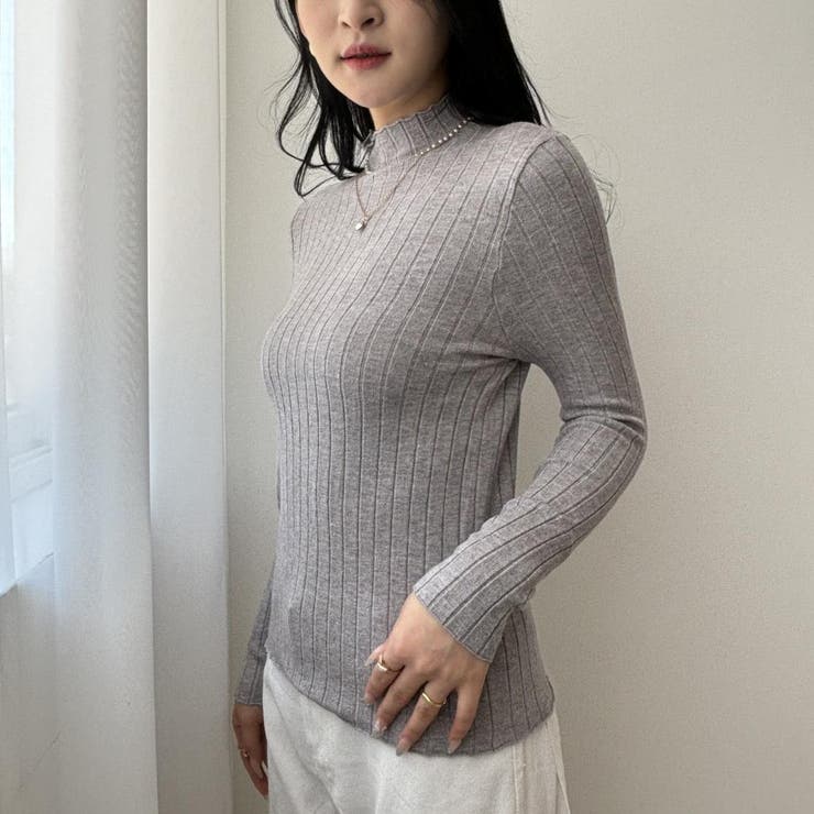 10カラー。大人かわいいハイネックリブニット。コーディネートのアクセントにも、１… | maison de LATIR | 詳細画像42 