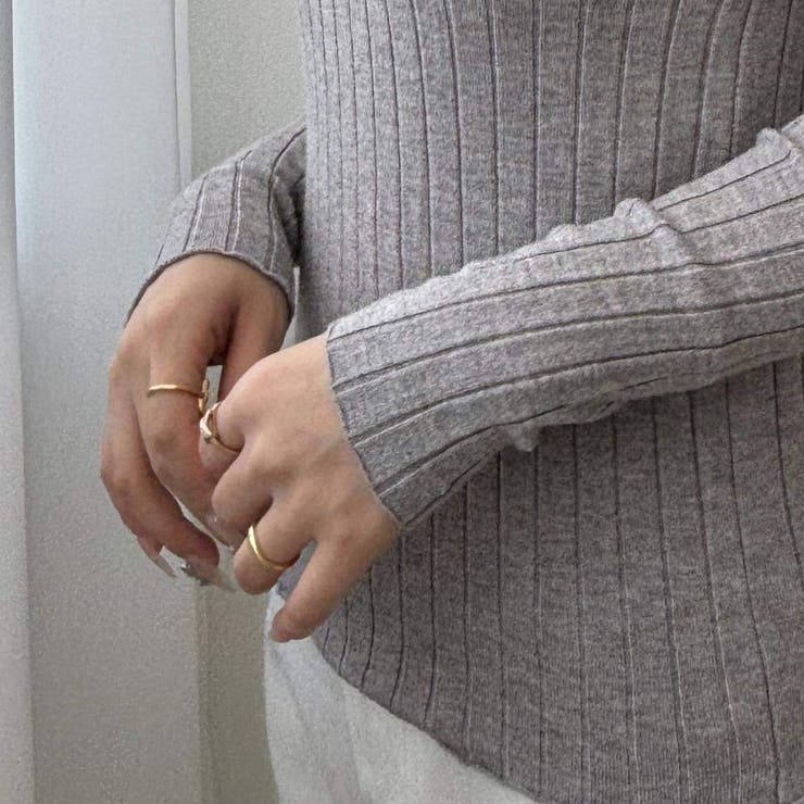 10カラー。大人かわいいハイネックリブニット。コーディネートのアクセントにも、１… | maison de LATIR | 詳細画像45 