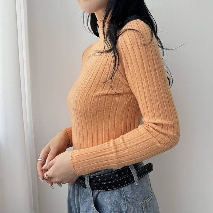 10カラー。大人かわいいハイネックリブニット。コーディネートのアクセントにも、１… | maison de LATIR | 詳細画像74 