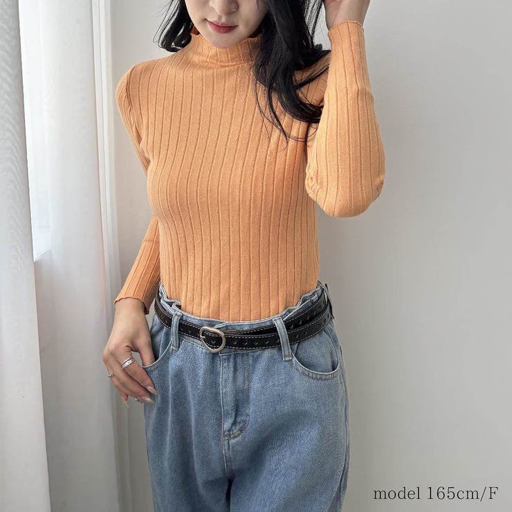 10カラー。大人かわいいハイネックリブニット。コーディネートのアクセントにも、１… | maison de LATIR | 詳細画像75 