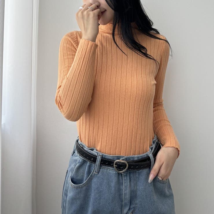 10カラー。大人かわいいハイネックリブニット。コーディネートのアクセントにも、１… | maison de LATIR | 詳細画像76 