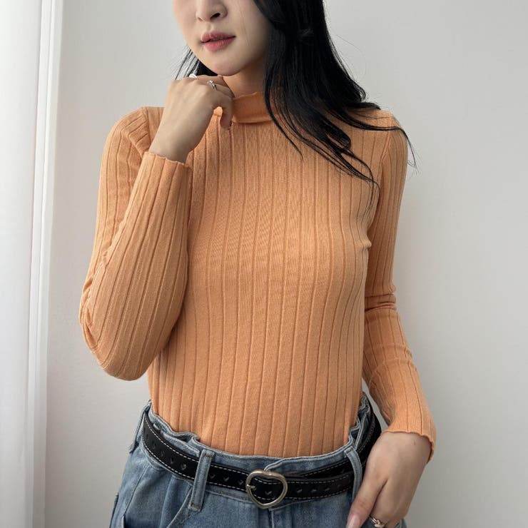 10カラー。大人かわいいハイネックリブニット。コーディネートのアクセントにも、１… | maison de LATIR | 詳細画像77 