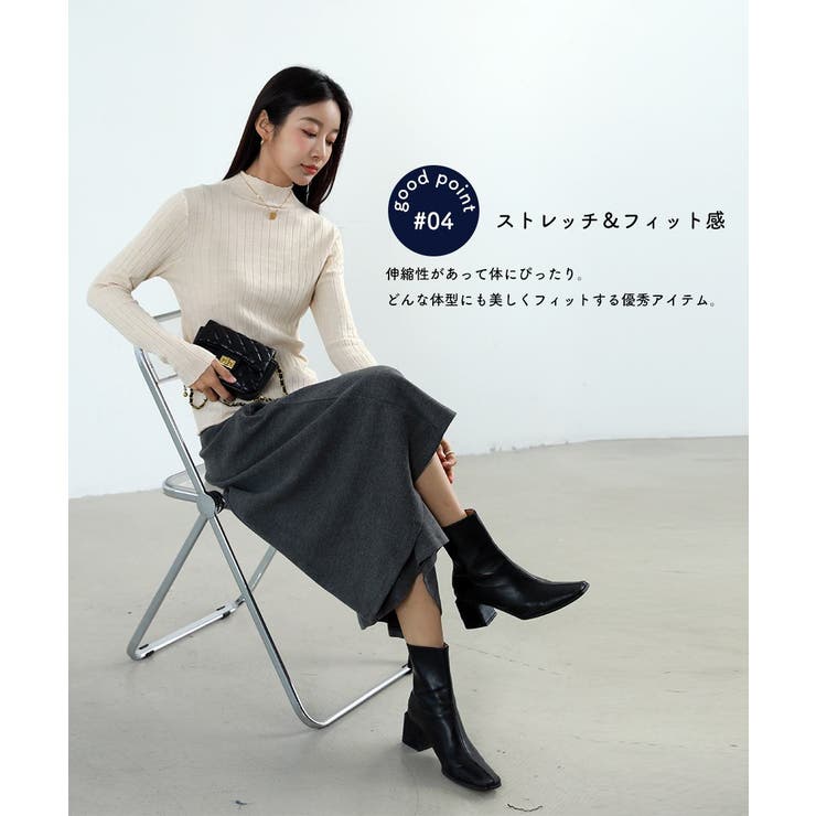 10カラー。大人かわいいハイネックリブニット。コーディネートのアクセントにも、１… | maison de LATIR | 詳細画像5 