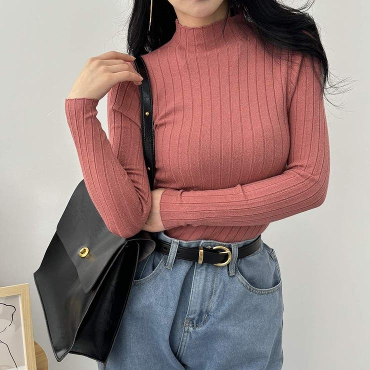 10カラー。大人かわいいハイネックリブニット。コーディネートのアクセントにも、１… | maison de LATIR | 詳細画像83 