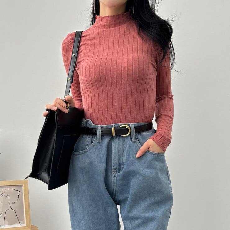 10カラー。大人かわいいハイネックリブニット。コーディネートのアクセントにも、１… | maison de LATIR | 詳細画像84 