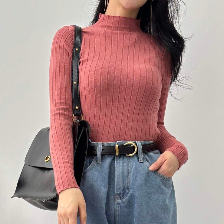 10カラー。大人かわいいハイネックリブニット。コーディネートのアクセントにも、１… | maison de LATIR | 詳細画像85 