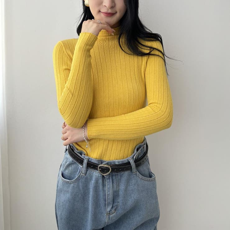 10カラー。大人かわいいハイネックリブニット。コーディネートのアクセントにも、１… | maison de LATIR | 詳細画像94 