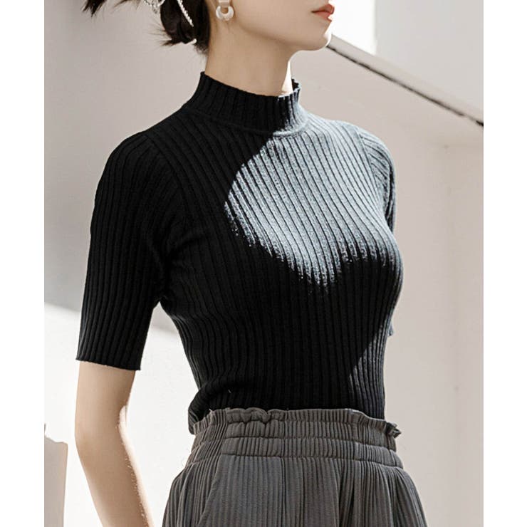《9色展開》きちんと感も、快適さも。大人のための春服半袖リブトップス スプリング… | maison de LATIR | 詳細画像2 