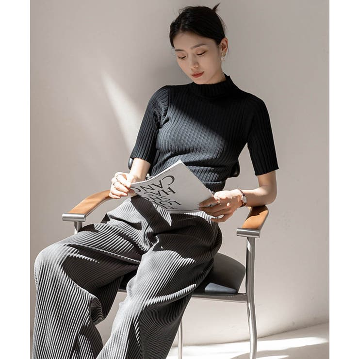 《9色展開》きちんと感も、快適さも。大人のための春服半袖リブトップス スプリング… | maison de LATIR | 詳細画像4 